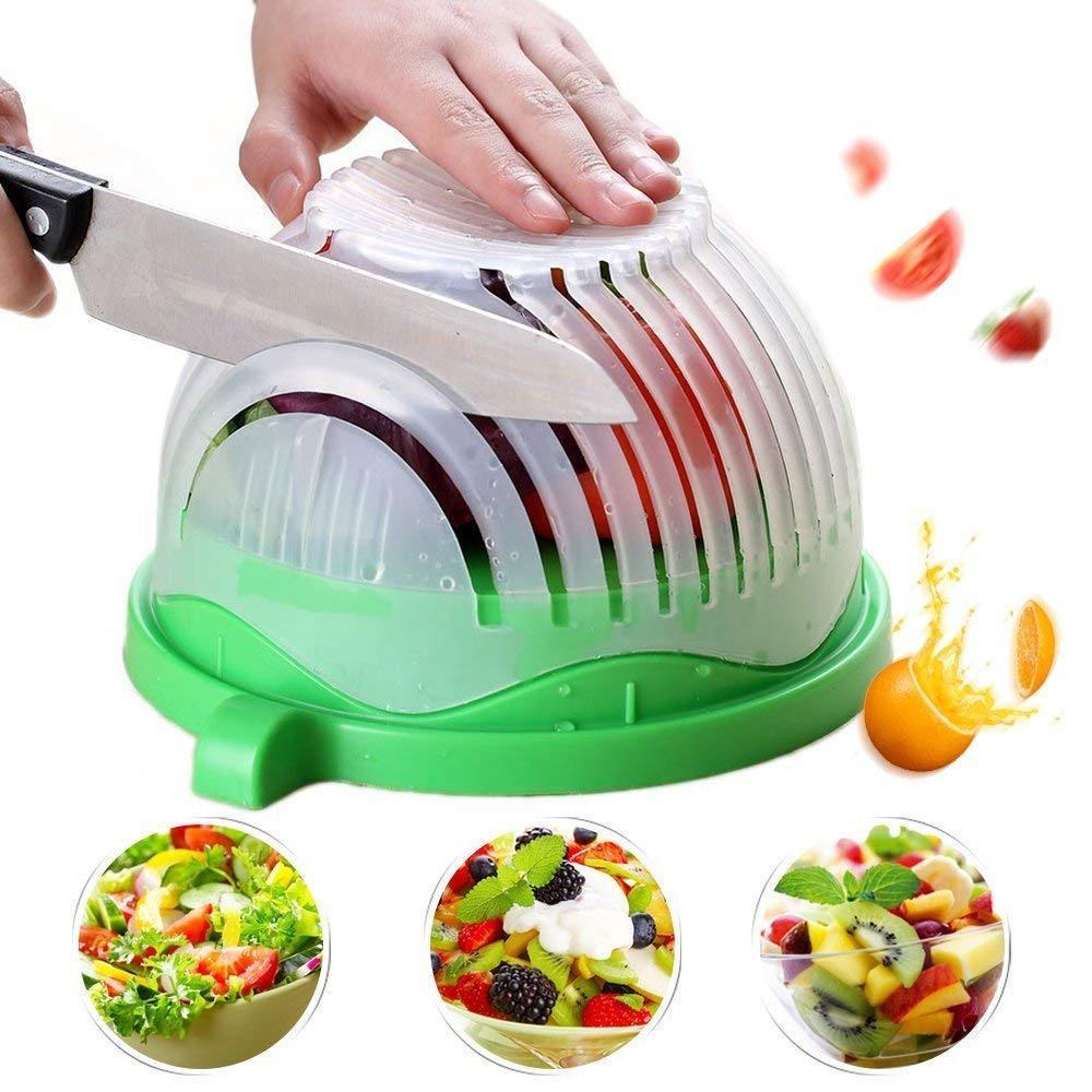 Hirundo Innovative Living Salad Cutter Bowl, Upgraded Easy Salad Maker,  Fast Fruit Vegetable Chopper for Fresh Veggies 