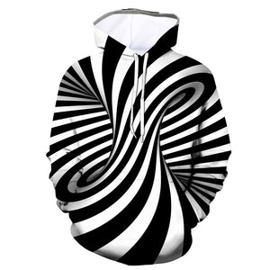 3D Graphic Printed Hoodies Zebra