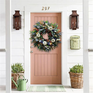 🎄50% Off🎄Early Christmas Promotion🎅White Pumpkins Ranunculus Wreath Front Door Hanging Ornament